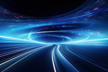 Fototapeta na wymiar wave, line, art, curve, design, flow, motion, smooth, flowing, gradient. abstract art background image with smooth lines mystery blue color motion curve mix it middle, like in fantasy via ai generate.