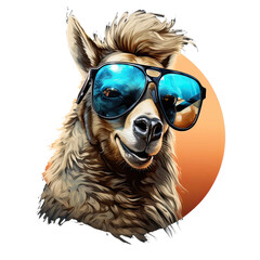 Obraz premium Funny horse wearing sunglasses on transparent background
