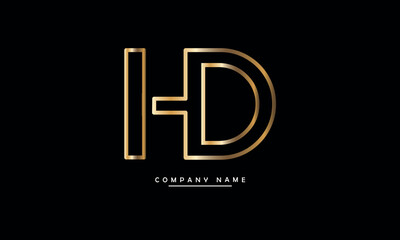 HD, DH, H, D Abstract Letters Logo Monogram