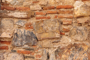 Background of Ancient bricks and rubble