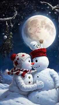 snowman in the night