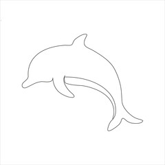 Continuous beautiful one line dolphin drawing art design