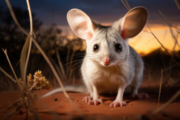 A Bilby, a nocturnal marsupial, foraging for food in the Australian desert