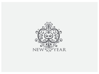 premium new year logo vector design, vector and illustration,