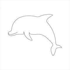 Continuous one line dolphin drawing art design