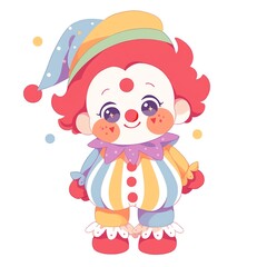 a cartoon clown doll with red hair and a hat