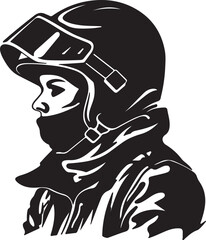 silhouette of a snowmobile girl vector
