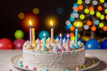 Happy Birthday Kuchen mit Kerzen