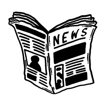 svg newspaper doodle element set
