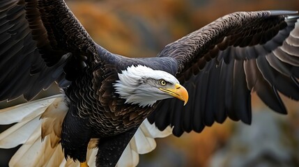 Obraz premium Majestic Bald Eagle in Flight