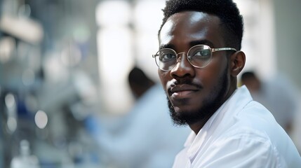 Obraz premium Young African American Scientist in Medical Laboratory