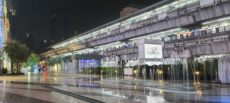 View of BTS skytrain from Siam Paragon in Bangkok Thailand taken on September 24 2023