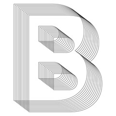 B Letter logo design element. 3D Geometric letter. Streetwear stile. Impossible shape, optical illusion. Sacred geometry. Vector illustration 10 eps.