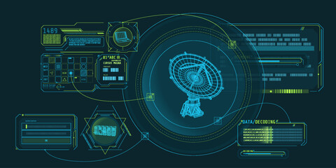 HUD interface for processing and storing radio telescope data.