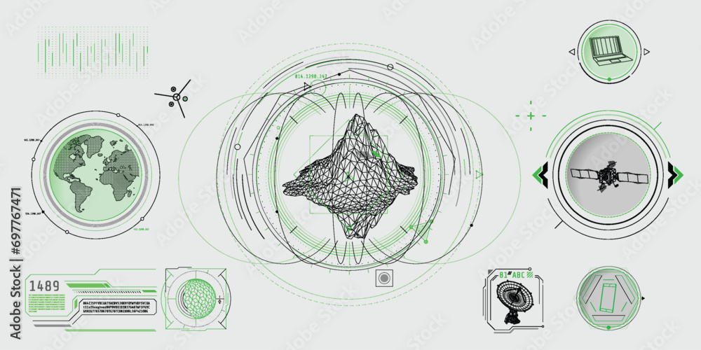 Poster design elements for infographic of big data.