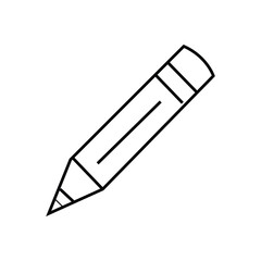 Pencil flat icon vetor.Single high quality outline symbol of graduation for web design or mobile app.Pencil writing message icon in flat black line style, isolated on white background.eps file.