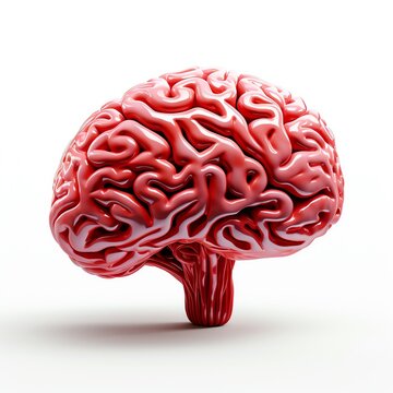 a red brain with white background
