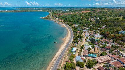Fototapeta na wymiar aerial view of Mikindani town in Southern Tanzania