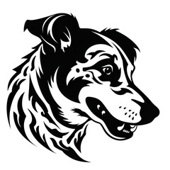 Tattoo style black and white image on a white background	