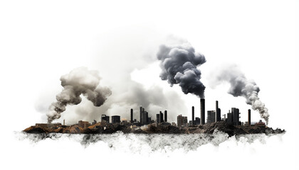 Carbon pollution realistic clouds cutout transpare