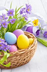Obraz na płótnie Canvas Easter eggs and decor .AI