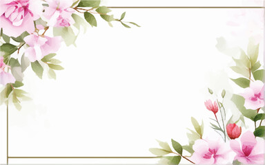 Beautiful Floral frame. A frame of flowers. Floral background. Watercolor art.