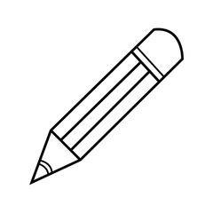 Pencil flat icon vetor.Single high quality outline symbol of graduation for web design or mobile app.Pencil writing message icon in flat black line style, isolated on white background.eps file.
