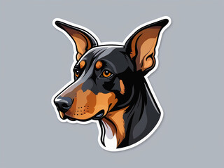 portrait of a dobermann dog stickers