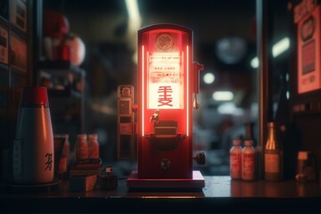 Cute automated Japanese dispenser. Generative AI - obrazy, fototapety, plakaty