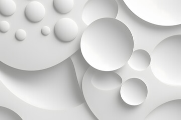White modern neomorphism abstract background. Abstract 3D circle white wallpaper. Background with neomorphism circles