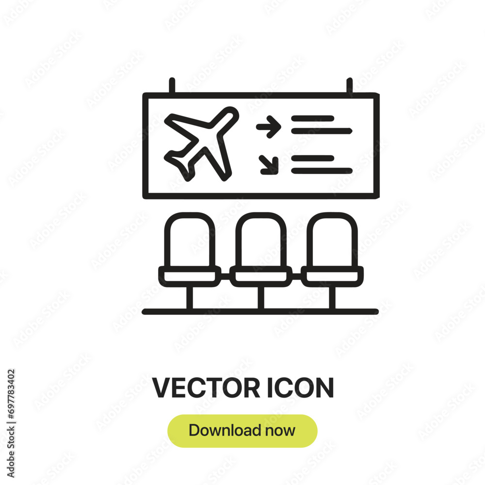 Aufkleber We are waiting for the Room icon vector. Linear-style sign for mobile concept and web design. Waiting Room symbol illustration. Pixel vector graphics - Vector.