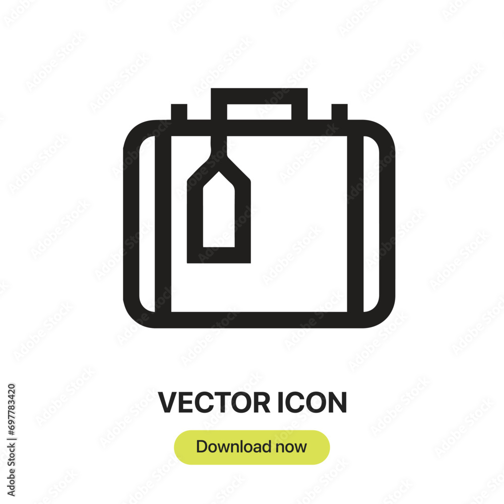 Poster suitcase icon vector. linear-style sign for mobile concept and web design. suitcase symbol illustrat