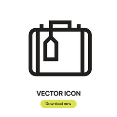 Suitcase icon vector. Linear-style sign for mobile concept and web design. Suitcase symbol illustration. Pixel vector graphics - Vector.