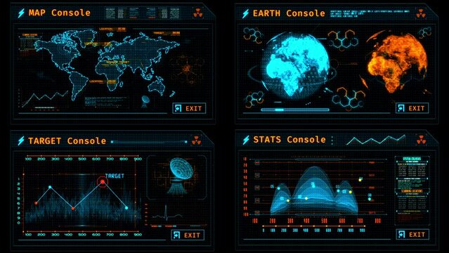 Colorful Tech Infographic HUDs Interface - Loop Overlay Graphic Element