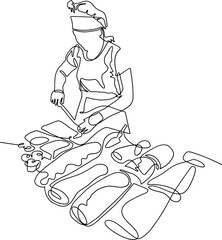 one line sketch continuous drawing women