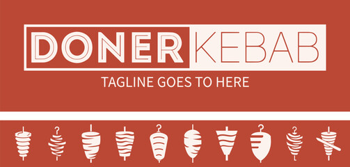 Shawarma logo for restaurants and markets. Doner kebab logo template. Premium Quality Emblems, Logo Template. Vector Illustration.