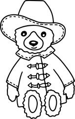 doodle sketch english London  United Kingdom element bear - 697791482