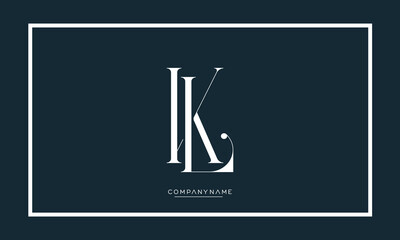 KL or LK Alphabet Letters Logo Monogram