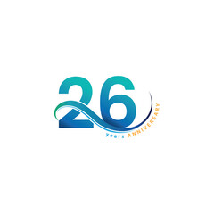 26 years Logo vector template eps for your company, industry purpose ready to use