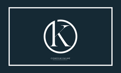 Alphabet Letters KO or OK Logo Monogram
