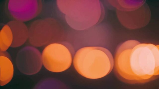 glowing lights in the night, bokeh blurry backgorund