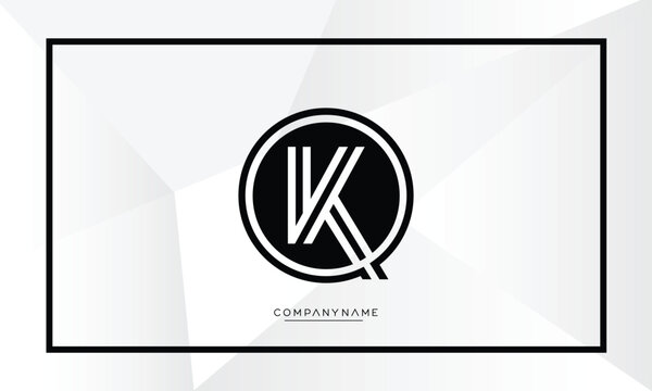 Alphabet letters KQ or QK Logo Monogram