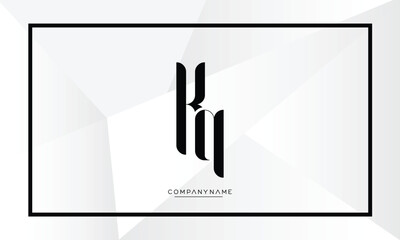 Alphabet letters KQ or QK Logo Monogram