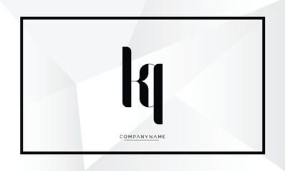 Alphabet letters KQ or QK Logo Monogram