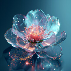 a flower is glowing with light from inside it