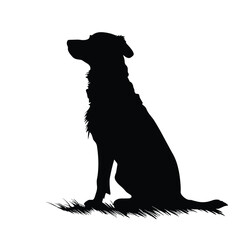 Dog silhouette. Dog vector illustration. Affectionate puppies on white background.