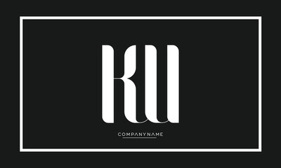 KW or WK Alphabet Letters Logo Monogram