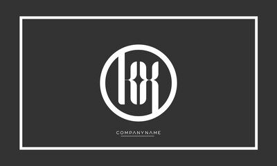 Alphabet Letters KX or XK Logo Monogram