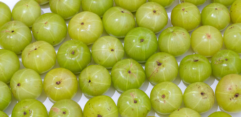  Fresh Gooseberries - Amla Indian gooseberry background