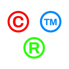 Registered Trademark Copyright Icon Set